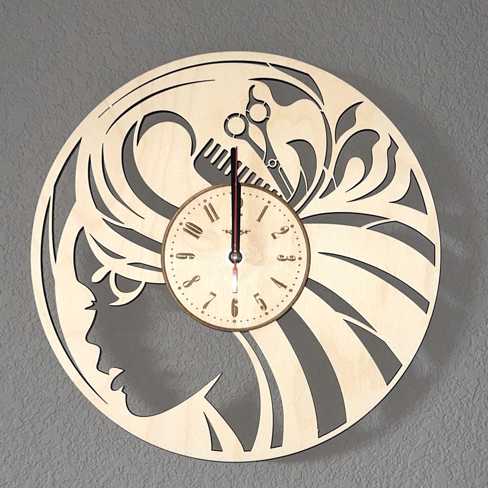 New Laser Cut Hair Stylist Clock